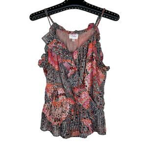 Parker Sleeveless Ruffle Peplum Camisole Top Small